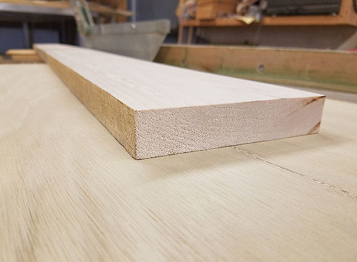 s3s Lumber - surfaced on top and bottom and 1 edge straight